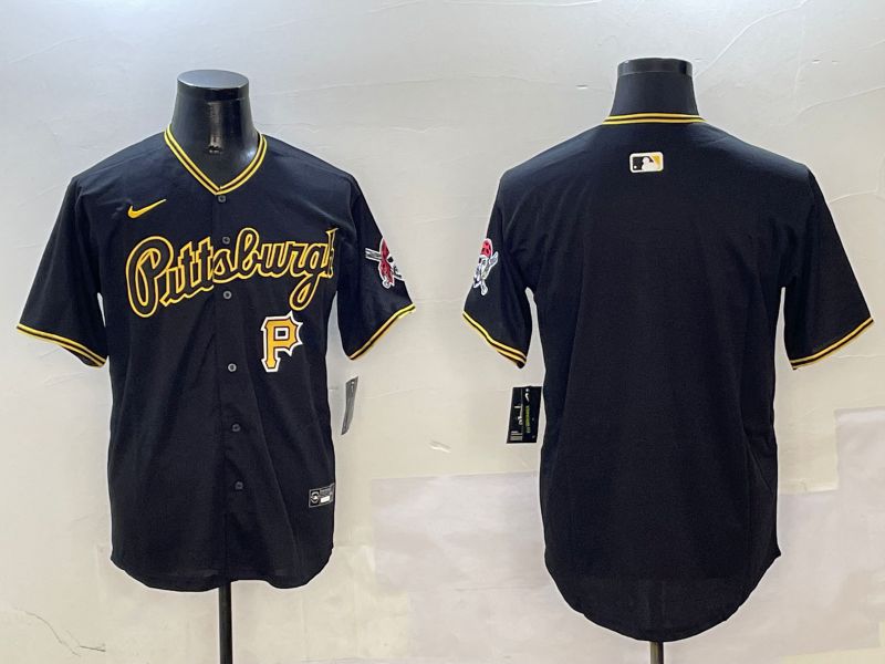 Men Pittsburgh Pirates Blank Black Game 2025 Nike MLB Jersey style 3->pittsburgh pirates->MLB Jersey